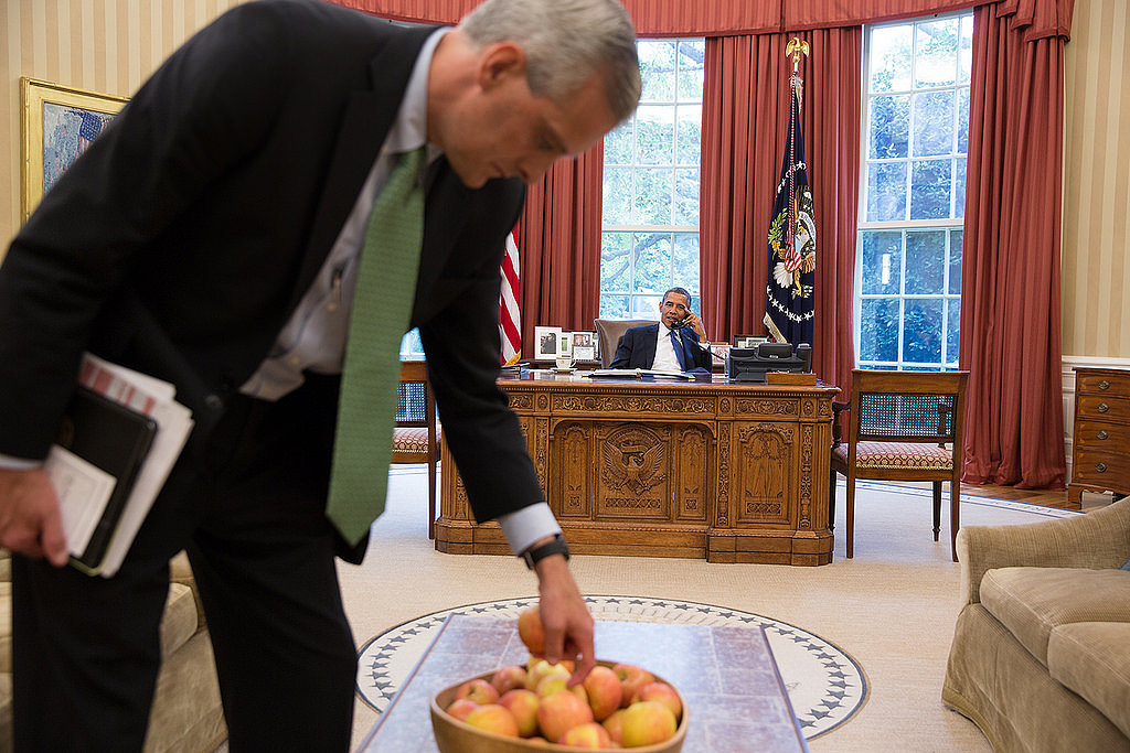 Barack Obama também segue uma das dicas em seu escritório no Salão Oval da Casa Branca.