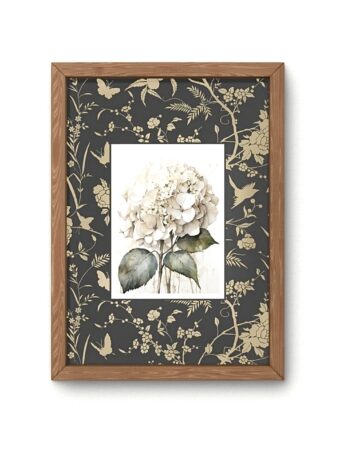 Hortênsia em Fundo Floral