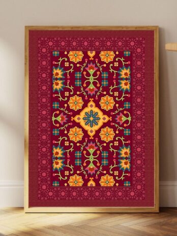 Floral Fundo Vermelho